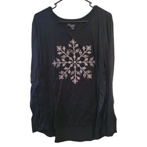 Croft & Barrow Intimates Snowflake Sleep Shirt Pajama Top Size XXL